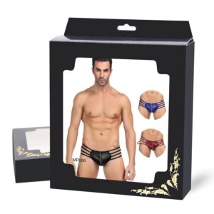 Panties - Synthetic Leather Sexy Zipper Men Underwear