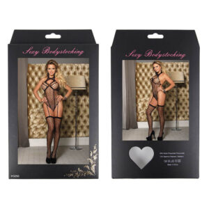 Bodysuit - 1 Pc Fishnet Black Body Stocking