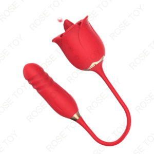 Rose Thrusting Sucking Vibrators Sex Toy For Woman Anal Double Head Vibrator