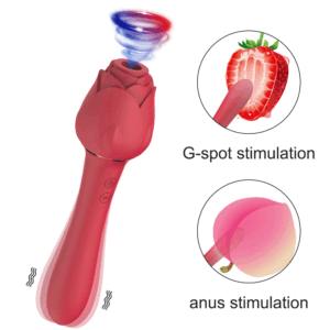 Rose Vacuum Sucking Dildo Vibrator for Women Nipples Oral Clit Sucker